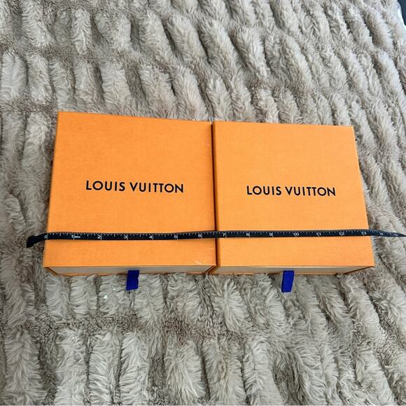 Louis Vuitton Orange Square Shaped Luxury Storage Or Gifting Boxes Lot Of 2 - Picture 5 of 11